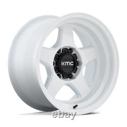 1 New Gloss White KMC KM728 LOBO 17X9 -38 5X127