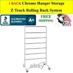 1 RACK Chrome Hanger Rack Storage System 7 Tier Rolling Wheels Z-TRUCK