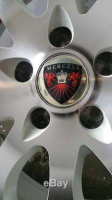 1 set of Merceli wheels M11 White Machine face chrome lip 20x8.5 5x114.3 35 off
