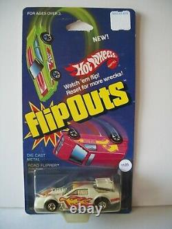 1105-HOT WHEELS CAMARO RACER FLIP OUT WHITE & CHROME With FLAMES
