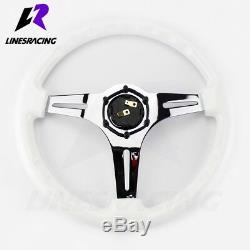 13.8 6 Bolt Polished Ivory WHITE CHROME STEERING WHEEL with Horn For For d