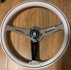 14 After Market Custom Nardi Replica Steering Wheel White & Chrome + Shift Knob