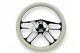 14 Billet Chrome Aluminum Muscle -Half Wrap Steering Wheel withHorn Button 4Hole
