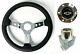 14 Chrome 3 Spoke Steering Wheel, White Bowtie Logo Horn, 1969-1994 Chevy Cars