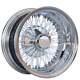 14 LA Wire Wheels Reverse 72-Spoke Cross Lace Custom White Face withChrome (1pc)