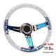 14 Transparent Acrylic Racing Steering Wheel 6 Bolt Neo White with Neo Chrome