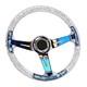 14 Transparent Acrylic Racing Steering Wheel 6 Bolt Neo White with Neo Chrome