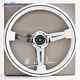 14inch White Steering Wheel with Chrome Spoke 350mm Universal JDM Racing Sport