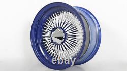 14x6 LA Wire Standard 100-Spoke Straight Lace Candy Blue/ White/Chrome (B02)
