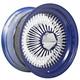 14x6 LA Wire Standard 100-Spoke Straight Lace Candy Blue/ White Spokes/Chrome