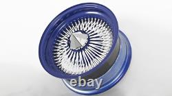 14x6 LA Wire Standard 100-Spoke Straight Lace Candy Blue/ White Spokes/Chrome