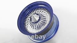 14x7 LA Wire Standard 100-Spoke Straight Lace Candy Blue/ White/Chrome (A01)