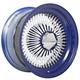 14x7 LA Wire Standard 100-Spoke Straight Lace Candy Blue/ White/Chrome (A04)