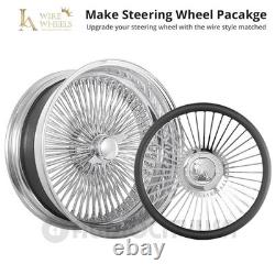 14x7 LA Wire Standard 100-Spoke Straight Lace Candy Blue/ White/Chrome (A07)