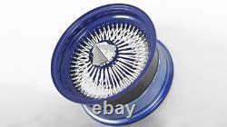 14x7 LA Wire Standard 100-Spoke Straight Lace Candy Blue/ White/Chrome (A07)