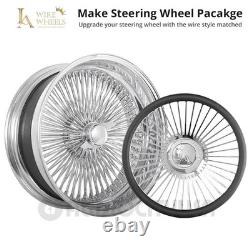 14x7 LA Wire Standard 100-Spoke Straight Lace Candy Blue/ White/Chrome (A08)