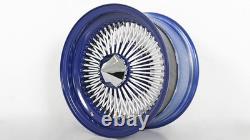 14x7 LA Wire Standard 100-Spoke Straight Lace Candy Blue/ White/Chrome (A09)