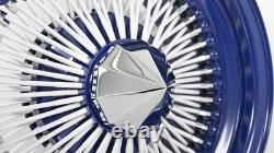 14x7 LA Wire Standard 100-Spoke Straight Lace Candy Blue/ White/Chrome (B05)