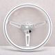 15 380mm Vintage Wood Steering Wheel Chrome Spoke 6 Bolt withHorn Button