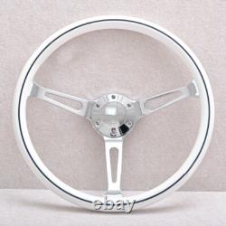 15 380mm Vintage Wood Steering Wheel Chrome Spoke 6 Bolt withHorn Button