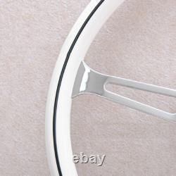 15 380mm Vintage Wood Steering Wheel Chrome Spoke 6 Bolt withHorn Button