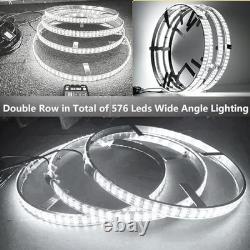 15.5in Pure White Wheel Ring Lights, 576Leds Double Row Super pure white-15in