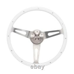 15 Inch Steering Wheel, 6 Bolt 3 Spokes Chrome-Plated