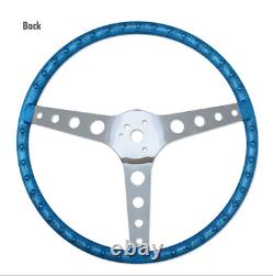 15 Mooneyes 3-Spoke Steering Wheel White Vinyl Finger Grip GS290FGWH w Boss Kit