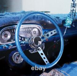 15 Mooneyes 3-Spoke Steering Wheel White Vinyl Finger Grip GS290FGWH w Boss Kit