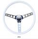 15 Mooneyes California 3-Spoke Steering Wheel White Vinyl Finger Grip GS290FGWH