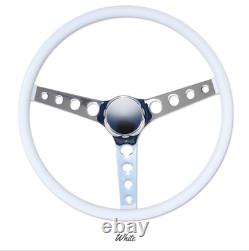 15 Mooneyes California 3-Spoke Steering Wheel White Vinyl Finger Grip GS290FGWH