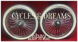 16 CHROME PLATTED LOWRIDER RIMS 52 SPOKES With SLICK WHITE WALL TIRES