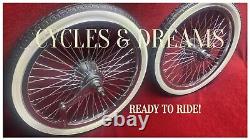 16 CHROME PLATTED LOWRIDER RIMS 52 SPOKES With SLICK WHITE WALL TIRES