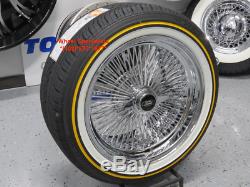 16 Chrome 100 Spoke Ford Wire Wheel Vogue White Wall Tire Package New Crown Vic