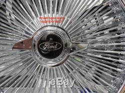 16 Chrome 100 Spoke Ford Wire Wheel Vogue White Wall Tire Package New Fairmont