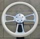 16 Inch Polished Semi Truck Steering Wheel with White Vinyl Grip 5 Hole