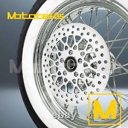 16x3.5 40 Spoke Wheel Stainless For Harley Touring Bagger Rear White Tire (tr)