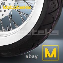 16x3.5 60 Spoke Wheel Stainless For Harley Touring Bagger Rear White Tire (tr)
