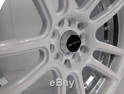 17x7.5 5x114.3 Custom Wheels Rims fits Toyota -Set of 4 Gloss White with Chrome