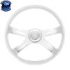 18 Candy Color 4 Spoke Steering Wheel With Chrome Horn Bezel And Horn Button C