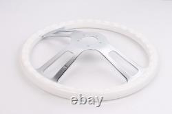 18 Chrome 3-Spoke Steering Wheel ABS Grip for Kenworth Peterbilt Freightliner