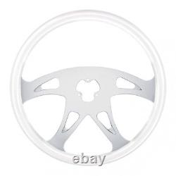 18 Glacier White Steering Wheel 4 Spoke Chrome Plating Designer Style