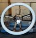 18 Inch Chrome Semi Truck Steering Wheel with White Vinyl Grip 5 Hole