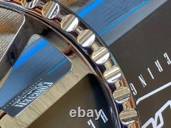 18 Inch Chrome Semi Truck Steering Wheel with White Vinyl Grip 5 Hole