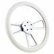 18 Polished Chrome Steering Wheel White Grip 3 Spoke