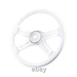 18 Solid Wood lacquering Truck Steering Wheel 4 Spoke Aluminum Chrome Plated