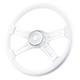 18 Solid Wood lacquering Truck Steering Wheel 4 Spoke Aluminum Chrome Plated