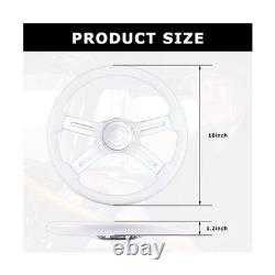 18 Solid Wood lacquering Truck Steering Wheel 4 Spoke Aluminum Chrome Plated