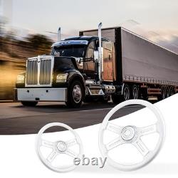 18 Solid Wood lacquering Truck Steering Wheel 4 Spoke Aluminum Chrome Plated