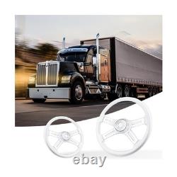 18 Solid Wood lacquering Truck Steering Wheel 4 Spoke Aluminum Chrome Plated